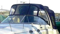 Sea Ray® 275 Sundancer Arch Sunshade-Top-Canvas-Seamark-OEM-G6.2™ Factory SUNSHADE CANVAS (no frame) for OEM Sunshade Top mounted off Back of the factory Radar Arch, with zippers for OEM Sunshade Aft Enclosure Curtains (not included), OEM (Original Equipment Manufacturer) (Sunshade-Tops may have been SeaMark(r) vinyl-lined Sunbrella(r) prior to 2008 through 2018, now they are Sunbrella(r) to avoid mold issues)