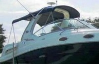 Photo of Sea Ray 275 Sundancer Arch, 2005: Bimini Top, Sunshade Top, Camper Top, viewed from Starboard Front 