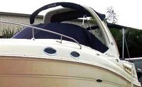 Photo of Sea Ray 275 Sundancer Arch, 2006: Cockpit Cover, Bimini Top in Boot Sunshade, Camper Top in Boot, viewed from Port Front 