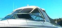 Sea Ray® 280 Sun Sport Arch Arch-Side-Curtains-OEM-G2™ Pair Factory Arch SIDE CURTAINS (Port and Starboard) that connect to the Arch, side Windshield and back edge of front Visor (not included) when the Visor (front Eisenglass) is connected directly to the Radar Arch (no Bimini in front), OEM (Original Equipment Manufacturer)