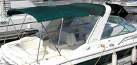 Sea Ray® 280 Sun Sport Arch Camper-Top-Aft-Curtain-OEM-G4™ Factory Camper AFT CURTAIN with clear Eisenglass windows zips to back of OEM Camper Top and Side Curtains (not included) and connects to Transom, OEM (Original Equipment Manufacturer)