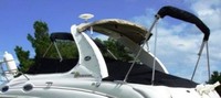 Photo of Sea Ray 280 Sundancer, 2002: Bimini Top in Boot Sunshade, Camper Top in Boot, viewed from Port Rear 
