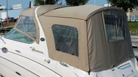 Sea Ray® 280 Sundancer Camper-Top-Canvas-Seamark-OEM-G0.8™ Factory Camper CANVAS (no frame) with zippers for OEM Camper Side and Aft Curtains (not included) (Bimini and other curtains sold separately), OEM (Original Equipment Manufacturer) (Camper-Tops may have been SeaMark(r) vinyl-lined Sunbrella(r) prior to 2008 through 2018, now they are Sunbrella(r) to avoid mold issues)