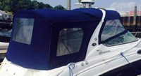 Sea Ray® 280 Sundancer Camper-Top-Aft-Curtain-OEM-G4.5™ Factory Camper AFT CURTAIN with clear Eisenglass windows zips to back of OEM Camper Top and Side Curtains (not included) and connects to Transom, OEM (Original Equipment Manufacturer)