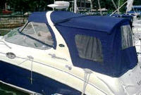 Sea Ray® 280 Sundancer Camper-Top-Complete-Seamark-OEM-G5™ Factory Aft CAMPER CANVAS and CURTAINS: Aft Camper TOP fabric (no frame), Pair Camper SIDE CURTAINS, Camper AFT CURTAIN and Camper VALANCE (zipper strip, if used) (Bimini and other curtains sold separately), OEM (Original Equipment Manufacturer) (Camper-Tops may have been SeaMark(r) vinyl-lined Sunbrella(r) prior to 2008 through 2018, now they are Sunbrella(r) to avoid mold issues)