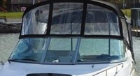 Sea Ray® 280 Sundancer Bimini-Visor-OEM-G7™ Factory Front VISOR Eisenglass Window Set (typ. 3 front panels, but 1 or 2 on some boats) zips between front of OEM Bimini-Top (not included) and Windshield (NO Side-Curtains, sold separately), OEM (Original Equipment Manufacturer)