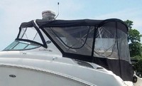 Sea Ray® 280 Sundancer Sunshade-Top-Canvas-Seamark-OEM-G5.5™ Factory SUNSHADE CANVAS (no frame) for OEM Sunshade Top mounted off Back of the factory Radar Arch, with zippers for OEM Sunshade Aft Enclosure Curtains (not included), OEM (Original Equipment Manufacturer) (Sunshade-Tops may have been SeaMark(r) vinyl-lined Sunbrella(r) prior to 2008 through 2018, now they are Sunbrella(r) to avoid mold issues)