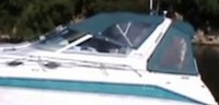 Sea Ray® 290 Sundancer Arch Camper-Top-Aft-Curtain-OEM-G1™ Factory Camper AFT CURTAIN with clear Eisenglass windows zips to back of OEM Camper Top and Side Curtains (not included) and connects to Transom, OEM (Original Equipment Manufacturer)