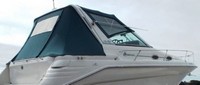 Photo of Sea Ray 290 Sundancer Arch, 1995: Convertible Top, Side Curtains Convertible Aft Curtain, viewed from Starboard Rear 