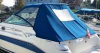 Sea Ray® 290 Sundancer No Arch Convertible-Top-Canvas-Frame-Zippered-OEM-G2™ Factory CONVERTIBLE TOP CANVAS on FRAME with zippers for OEM Curtains (not included) and Mounting Hardware, connects to top of the factory windshield, OEM (Original Equipment Manufacturer)