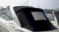 Sea Ray® 290 Sundancer Sunshade-Top-Canvas-Seamark-OEM-G6™ Factory SUNSHADE CANVAS (no frame) for OEM Sunshade Top mounted off Back of the factory Radar Arch, with zippers for OEM Sunshade Aft Enclosure Curtains (not included), OEM (Original Equipment Manufacturer) (Sunshade-Tops may have been SeaMark(r) vinyl-lined Sunbrella(r) prior to 2008 through 2018, now they are Sunbrella(r) to avoid mold issues)