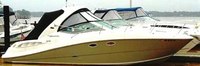 Photo of Sea Ray 290 Sundancer, 2007: Bimini Top, Bimini Visor, Bimini Side Curtains, Sunshade, Sunshade Enclosure Curtains, viewed from Starboard Side 