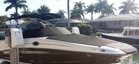 Sea Ray® 300 Sundeck NO Tower Bimini-Top-Canvas-Frame-Zippered-Seamark-OEM-G9™ Factory BIMINI-TOP CANVAS on FRAME with Zippers for OEM front Visor and Curtains (not included) with Mounting Hardware (no boot cover) (this Bimini-Top may have been SeaMark(r) vinyl-lined Sunbrella(r) prior to 2008 through 2018, now they are Sunbrella(r) to avoid mold issues), OEM (Original Equipment Manufacturer)
