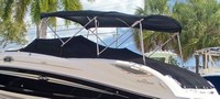 Sea Ray® 300 Sundeck NO Tower Cockpit-Cover-OEM-G4.5™ Factory Snap-On COCKPIT-COVER with Adjustable Support Pole(s) fitting into reinforced Snap(s) or Grommet(s), OEM (Original Equipment Manufacturer)