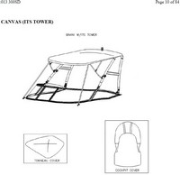 Sea Ray® 300 Sundeck Tower Tower-Top-Canvas-OEM-G3™ Factory Tower-Top CANVAS (no frame) for factory installed Wakeboard Tower (sometimes called a SUN TOP), OEM (Original Equipment Manufacturer)