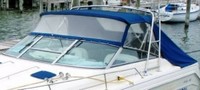 Photo of Sea Ray 300 Weekender, 1993: Bimini Top, Front Visor, Side and Aft Curtains, viewed from Port Front 