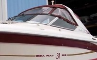 Photo of Sea Ray 310 Sun Sport Arch, 1995: Bimini Top, Visor, Side Curtains, viewed from Port Front 