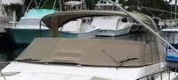 Sea Ray® 310 Sundancer Bimini-Top-Canvas-Frame-Zippered-Seamark-OEM-G2™ Factory BIMINI-TOP CANVAS on FRAME with Zippers for OEM front Visor and Curtains (not included) with Mounting Hardware (no boot cover) (this Bimini-Top may have been SeaMark(r) vinyl-lined Sunbrella(r) prior to 2008 through 2018, now they are Sunbrella(r) to avoid mold issues), OEM (Original Equipment Manufacturer)