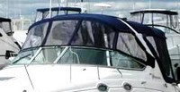Photo of Sea Ray 315 Sundancer, 2002: Bimini Top, Bimini Visor, Bimini Side Curtains, Sunshade, Camper Top, Camper Top, Side Curtains, Camper Top Aft Curtain, viewed from Port Front 