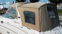 Sea Ray® 315 Sundancer Sunshade-Top-Canvas-Seamark-OEM-G6.2™ Factory SUNSHADE CANVAS (no frame) for OEM Sunshade Top mounted off Back of the factory Radar Arch, with zippers for OEM Sunshade Aft Enclosure Curtains (not included), OEM (Original Equipment Manufacturer) (Sunshade-Tops may have been SeaMark(r) vinyl-lined Sunbrella(r) prior to 2008 through 2018, now they are Sunbrella(r) to avoid mold issues)