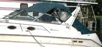 Photo of Sea Ray 330 Sundancer, 1994: Convertible Top Convertible Side Curtains Convertible Aft Curtain, viewed from Port Front 