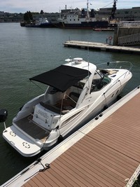 Photo of Sea Ray 330 Sundancer, 2013: Sunshade Top, Camper Top, viewed from Starboard Rear, Above 