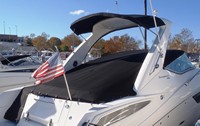 Photo of Sea Ray 330 Sundancer, 2015: Hard-Top, Sunshade Top, Cockpit Cover to Top of WindShield, viewed from Starboard Rear 