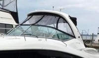 Sea Ray® 330 Sundancer Hard-Top-Visor-OEM-G9™ Factory Hard-Top VISOR Front Eisenglass Window Set (1, 2 or 3 front panels) fits Factory Hard-Top, with zippers for OEM Side Curtains (not included), OEM (Original Equipment Manufacturer)