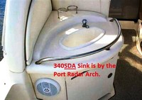 Photo of Sea Ray 340 Sundancer SDA, 2003: Identifying Sink at, viewed from Port Radar Arch 