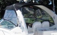 Sea Ray® 340 Sundancer Sportsman Sunshade-Top-Canvas-Frame-SS-Seamark-OEM-G4™ Factory SUNSHADE CANVAS and FRAME (behind Radar Arch) with Mounting Hardware, OEM (Original Equipment Manufacturer) (Sunshade-Tops may have been SeaMark(r) vinyl-lined Sunbrella(r) prior to 2008 through 2018, now they are Sunbrella(r) to avoid mold issues