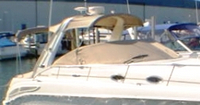 Photo of Sea Ray 340 Sundancer, 2001: Bimini Top, Sunshade Top, Cockpit Cover, viewed from Starboard Front 