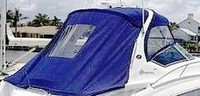 Sea Ray® 355 Sundancer Sunshade-Top-Canvas-Seamark-OEM-G6.7™ Factory SUNSHADE CANVAS (no frame) for OEM Sunshade Top mounted off Back of the factory Radar Arch, with zippers for OEM Sunshade Aft Enclosure Curtains (not included), OEM (Original Equipment Manufacturer) (Sunshade-Tops may have been SeaMark(r) vinyl-lined Sunbrella(r) prior to 2008 through 2018, now they are Sunbrella(r) to avoid mold issues)