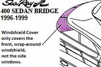 Photo of Sea Ray 400 Sedan Bridge, 1996-1997-1998-1999: WindShield Cover 
