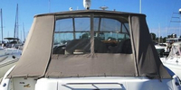 Sea Ray® 460 Sundancer Sunshade-Top-Canvas-Valance-Seamark-OEM-B7™ Factory SUNSHADE CANVAS and VALANCE (Zipper Strip for Track) (no frame) for OEM Sunshade Top mounted off Back of the factory Radar Arch, with zippers for OEM Sunshade Aft Enclosure Curtains (not included), SeaMark(r) vinyl-lined Sunbrella(r) (or RECwater(r) vinyl-lined RECacril(r)) fabric, OEM (Original Equipment Manufacturer)