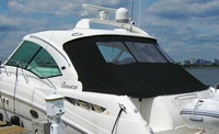Sea Ray® 51 International Sundancer Hard-Top-Aft-Curtain-Strata-OEM-O2™ Factory Hard Top AFT CURTAIN connects from Hard-Top to Transom, typically with Strataglass(r) window(s), OEM (Original Equipment Manufacturer)