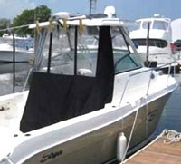 Photo of Seaswirl Striper 2601WA, 2009: Hard-Top, Connector, Side Curtains, Aft-Drop-Curtain, viewed from Starboard Rear 