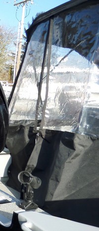 Photo of Smoker Craft 162 Tracer, 2013: Convertible Top Convertible Aft Curtains Black Polyester close up 