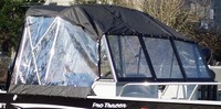 Photo of Smoker Craft 162 Tracer, 2013: Convertible Top Convertible, Side and Aft Curtains Black Polyester, viewed from Starboard Front 