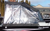 Photo of Smoker Craft 162 Tracer, 2013: Convertible Top Convertible, Side and Aft Curtains Black Polyester, viewed from Starboard Side 