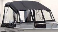 Photo of Smoker Craft 162 Tracer, 2015: Convertible Top Convertible, Side and Aft Curtains Walk Thru Curtain Black Polyester, viewed from Starboard Front 