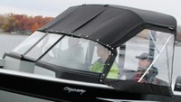 Photo of Smoker Craft 172 Osprey, 2014: Convertible Top Convertible, Side and Aft Curtains Black Polyester, viewed from Port Front 