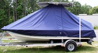 Tidewater® 1800 Bay Max T-Top-Boat-Cover-Elite-949™ Custom fit TTopCover(tm) (Elite(r) Top Notch(tm) 9oz./sq.yd. fabric) attaches beneath factory installed T-Top or Hard-Top to cover boat and motors