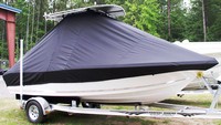 Photo of Tidewater® 196CC 20xx T-Top Boat-Cover, viewed from Starboard Front 