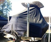 Tidewater® 2000 Carolina Bay T-Top-Boat-Cover-Sunbrella-1399™ Custom fit TTopCover(tm) (Sunbrella(r) 9.25oz./sq.yd. solution dyed acrylic fabric) attaches beneath factory installed T-Top or Hard-Top to cover entire boat and motor(s)