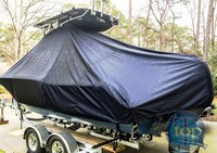 Photo of Tidewater® 210LXF 20xx TTopCover™ T-Top boat cover, viewed from Port Rear 