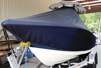 Tidewater® 216CC T-Top-Boat-Cover-Wmax-949™ Custom fit TTopCover(tm) (WeatherMAX(tm) 8oz./sq.yd. solution dyed polyester fabric) attaches beneath factory installed T-Top or Hard-Top to cover entire boat and motor(s)