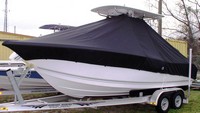 Photo of Tidewater® 216CC 20xx T-Top Boat-Cover, viewed from Port Side 
