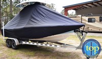 Photo of Tidewater® 2200 Carolina Bay 20xx T-Top Boat-Cover, viewed from Starboard Front 