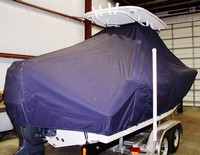 Tidewater® 230LXF T-Top-Boat-Cover-Sunbrella-1499™ Custom fit TTopCover(tm) (Sunbrella(r) 9.25oz./sq.yd. solution dyed acrylic fabric) attaches beneath factory installed T-Top or Hard-Top to cover entire boat and motor(s)
