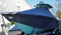 Photo of Tidewater® 252CC, 2016: T-Top Boat-Cover, viewed from Port Front 